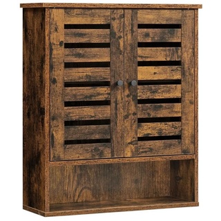 VASAGLE Hängeschrank BBK121X01 Badezimmerschrank, Wandschrank, höhenverstellbarer Einlegeboden, 60 x 20 x 70 cm, vintage braun