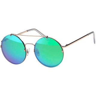 BEZLIT Eyewear Pilotenbrille Rundglas Designer Damen Sonnenbrille (1-St) mit verspiegelten, schwarz, balu-grün und blauen Linsen blau|grün