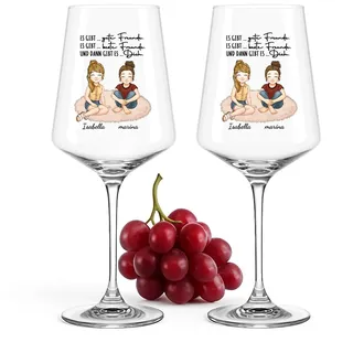 Love Faith - Auf uns - Personalisiertes Weinglas als Geschenk für die beste Freundin im 2er Set