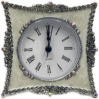 Ulalaza Home Vintage-Tischuhr, geräuschlos, schmelzende Uhr, surreale Tropfuhr, rustikales Metall, römische Ziffern, Regal für Zuhause, Küche, Bürotisch