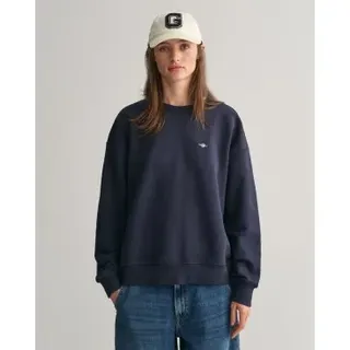 Gant für Damen. 4201414 Shield marineblaues Sweatshirt mit Rundhalsausschnitt (M), Lässig, Baumwolle