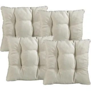 XDREAM Interior 4er Set Stuhlkissen beige | Bequemes Sitzkissen für Küchen, Esszimmer und Gartenstühle | Öko-Tex Zertifiziert | produziert nach deutschem Qualitätsstandard | 38 x 38 x 6 cm