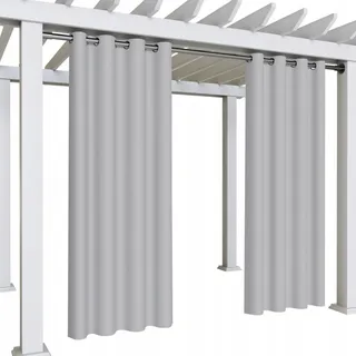 OEM Wasserdichte Vorhänge 155x220 Mit Ösen Für Terrasse Und Pergola, Hellgrau 1 Stück.