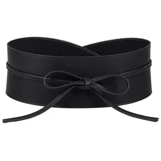 Adel Bags Taillengürtel Damen Bindegürtel Echtleder Obi Taillengürtel breit viele Farben Echtleder, Bindegürtel, Obi-Gürtel, weiche Velours-Innenseite schwarz