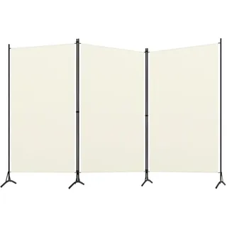 vidaXL 3-tlg. Raumteiler Cremeweiß 260x180 cm