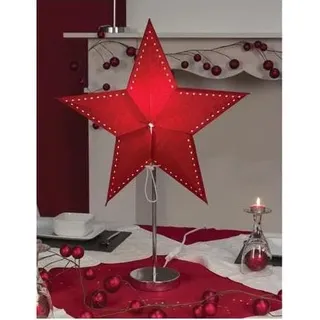 Light Creations, Weihnachtsbeleuchtung, Paperstar - Stern - mit Ständer - Rot - 45 cm - 230 V - E14-Leuchtmittel nicht enthalten