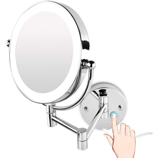 LED Beleuchtet wunderschöner Kosmetikspiegel 1+10-Fach-Zoom mit Infrarot-Sensor (3cm extra dick)