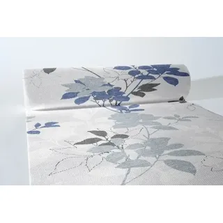 Mank Tischläufer Airlaid Chrissy Blaugrau, 40 cm x 24 m, 1 Stück - Herbst Blätter Laub Gräser