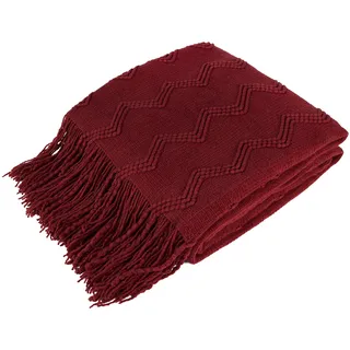 PAVILIA Strickdecke für Couch und Bett, weiche gestrickte Sofa-Decke im Landhausstil für das Wohnzimmer, leichte dekorative Herbstdecke für Sessel, strukturierte Boho-Decke für den Außenbereich, 127 x