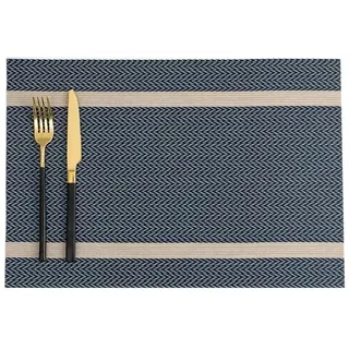 Zyronn Platzset Tischsets 6er Set als Tischuntersetzer,30x45 cm, Abwaschbare Platzsets als Tischunterlagen für Ess-Tisch Tisch-Deko blau