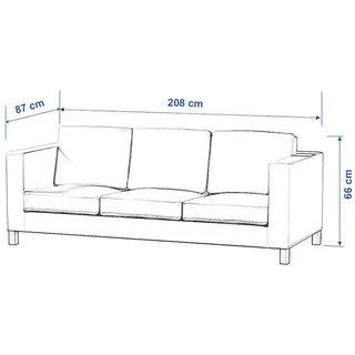Sofahusse Karlanda 3-Sitzer Sofa nicht ausklappbar kurz, Cotton Panama, Dekoria blau