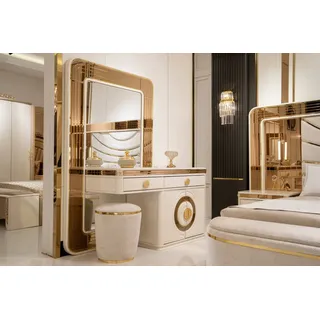 JVmoebel Schminktisch Eleganter Schminktisch mit großem Spiegel und hochwertiger Oberfläche (Schminktisch mit Spiegel), Made in Europe beige