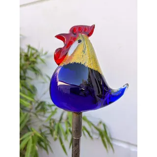 Zen Man Gartenstecker Rost Beetstecker Garten Glaskugel Glasdeko B7 H108cm aus Glas, Metall