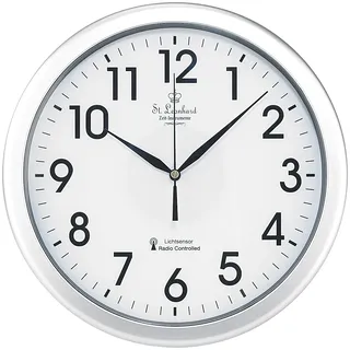Funk-Wanduhr mit Zifferblatt-Beleuchtung & Lichtsensor, kabellos