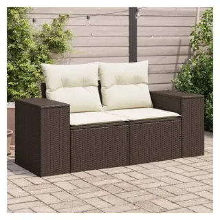 vidaXL Gartenlounge-Set 2-Sitzer braun