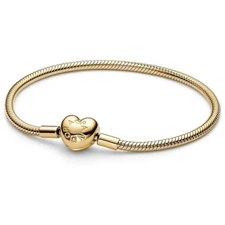 Pandora Moments Schlangen-Gliederarmband mit Herz-Verschluss aus Metall vergoldet 563050C00-20 Größe 20