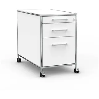 Versee Rollcontainer Bürocontainer VERSEE – 60 / 80 cm, 3 oder 4 Schubladen, Farbauswahl, (Schubladencontainer für Büro und Home-Office, 1 Rollcontainer), robust & kratzfest, 50kg belastbar weiß 43,5 cm x 66,5 cm x 80 cm