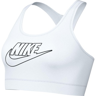 Nike Damen Bra W Nk Swsh Med SPT Futura Bra, White/Black/White, FB4080-100, XL