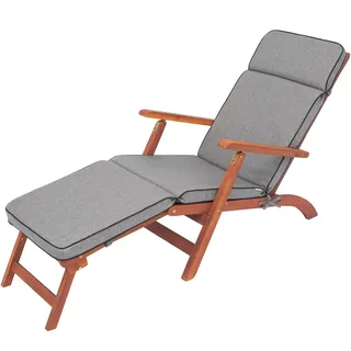 PillowPrim Sonnenliege Auflage - Liegenauflage Outdoor - Auflagen für Deckchair 178 x 47 cm, 5 cm - Polsterauflage für Sonnenliege - Kissen für Liegestuhl - Dick, Bequem & Langlebig – Anthrazit
