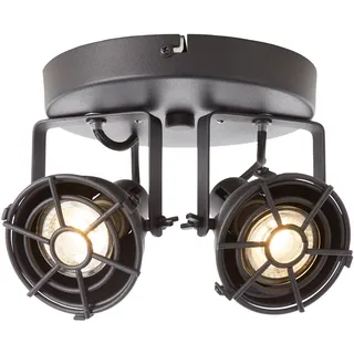 Brilliant LED Deckenstrahler Jesper schwarz Industrial stil GU10 5W 3000K Warmwe...
