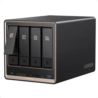 UGREEN NASync DXP4800 GT 4 Bay NAS für Creator und Büroteams (ohne HDD) | AMD Ryzen R2514, Dual 10GbE, 8GB DDR4 bis 64GB, 4K HDMI, 2 × M.2 NVMe-Steckplätze, ECC-Support, U.2 & M.2 Slots