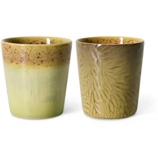HKliving - 70's Van Gogh Kaffeebecher, 230 ml, sunflowers (2er-Set)
