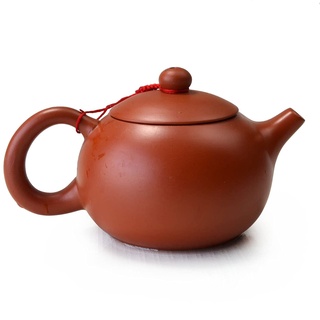 Teekanne, chinesischer Yixing-Ton, Xishi-Topf, 200 ml, Zisha ZiNi Gongfu Cha für losen Tee (Rotbraun)