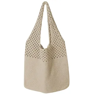 Adiwo Gehäkelte Strandtasche Damen Sommer Boho, Häkeltasche Strandtasche Gehäkelt Tasche, Leichte Strick Tote Tasche, Strandtaschen Klein, Netztasche Strand, Beach Bag Netz für Reisen, Alltag(Khaki) - Large