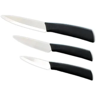 Rosenstein & Söhne Keramikmesser Set 3-tlg. Schwarz/Silber