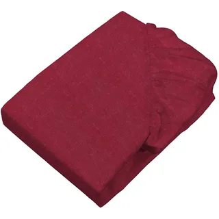 Setex Spannbettlaken Feinbiber 90 x 200 cm Dunkelrot
