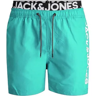 JACK & JONES Herren Badehose Badeshort SPLICELOGO S M L XL XXL Schwarz Rot Orang - XL