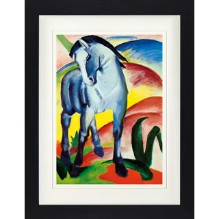 1art1 Franz Marc Poster Blaues Pferd I, 1911 Gerahmtes Bild Mit Edlem Passepartout | Wand-Bilder | Im Bilderrahmen 40x30 cm