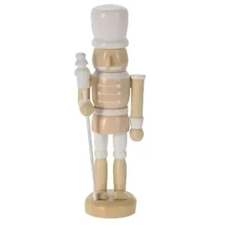 ZauberDeko Nussknacker Figur Holz Braun Weiß Soldat Tischdeko Weihnachten 13 cm, Modell:Modell1