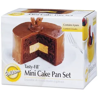 Wilton tasty-Fill Mini-Kuchenformen-Set, 4-Teilig | Mini Backformen mit Antihaftbeschichtung, Kuchenform für herrliche und schöne gefüllte 1 Personen-Kuchen oder -Desserts