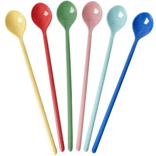 Rice Melamin Latte Löffel Set – Bunt (6er-Set), 19 cm