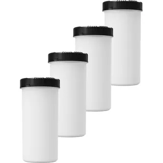 kanister-vertrieb 4er Set: 2500 ml Vorratsdose, mit Deckel, Frischhaltedose, Mehldose, Gewürzdose - Weiß/Schwarz