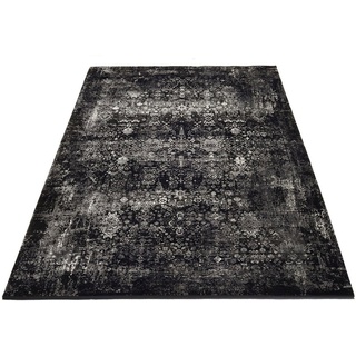 Teppich Magic, OCI DIE TEPPICHMARKE, rechteckig, Höhe: 8 mm, Glanz Viskose, mit Fransen, Wohnzimmer grau|schwarz