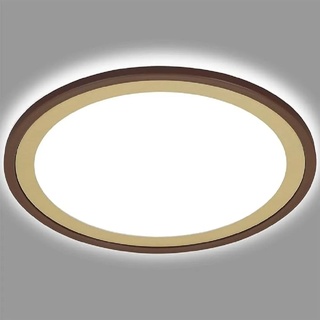 BRILONER Leuchten - LED Deckenlampe mit Backlighteffekt, Slim LED Deckenleuchte, Ultra Flach, tralweißes Licht, 293 mm, Braun-Gold, 7454-417