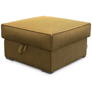Masseno Pouf, Gelb, Textil, 65x38x65 cm, Wohnzimmer, Hocker, Poufs