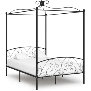 vidaXL Himmelbett 140 x 200 cm Schwarz
