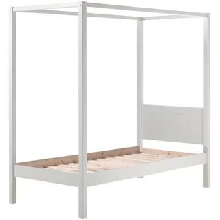 Vipack Himmelbett Pino 90 x 200 cm Kiefer massiv weiß lackiert
