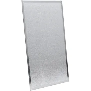 Kamino-Flam Hitzeschutzplatte asbestfrei - Funkenschutzplatte 1100°C hitzebeständig - Wärmeschutzplatte mit Edelstahlrahmen - Silber - 800 x 500 x 3 mm