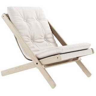 Karup Design Loungesessel Boogie OUT, Klappstuhl inklusive gepolsterte Sitzauflage (1-St), Sitzauflage: schnelltrocknend, wasserabweisend, Gestell aus Massivholz beige|weiß
