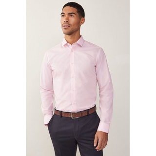 Next Langarmhemd Pflegeleichtes Hemd-Slim-Fit (1-tlg) rosa