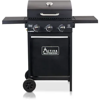 ACTIVA Gasgrill Cabrio I Premium Gas Grill inkl. 3 Brenner mit 2,7 kW, Thermometer & verchromtem Rost I Kleiner Gasgrill für ein gelungenes Barbecue