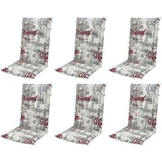Doppler Luxus 6er Set Hochlehner Auflage Living 2901, 120 x 50 cm