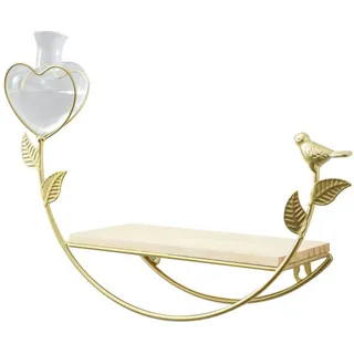 SOLUSTRE Aufbewahrungsregal Lagerfläche für Wohnzimmer und Schlafzimmer Wandregal Mehrzweck Eisen in Gold Nordisches Design Zusätzliche
