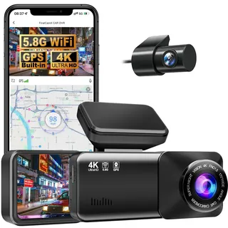 Osmo Dashcam Pro 2.0 4K,2026 New Dashcam Dual Kamera mit 1080P Heckkamera, WiFi App Steuerung, 64GB SD Karte, 170° Weitwinkel, Nachtsicht
