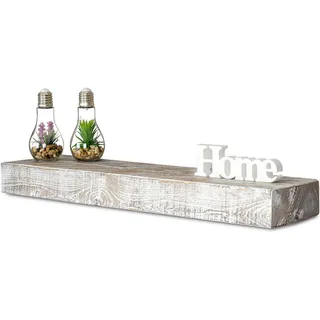 levandeo Wandregal Holz Massiv 80x20cm Shabby Chic Wandboard Vintage Rustikal Design Natur Regal Bord