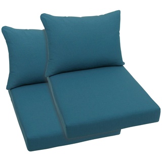 GO-DE Palettenkissen, 60x80 cm, 12 cm gepolstert, 2 Sitz- und 2 Rückenkissen für 1 Palette blau